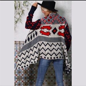 Geometric Patterned Sweater - Aztec
